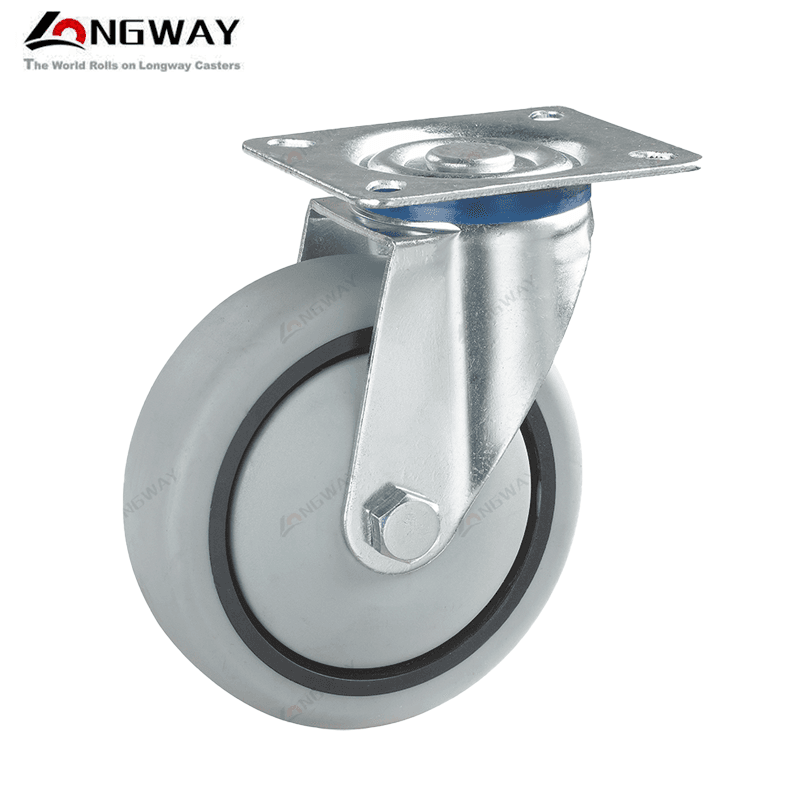 Roue pivotante Gris sur plaque AE-03