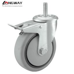 Roue pivotante Gris a Tige a frein M12 / AE-08 - Image 1