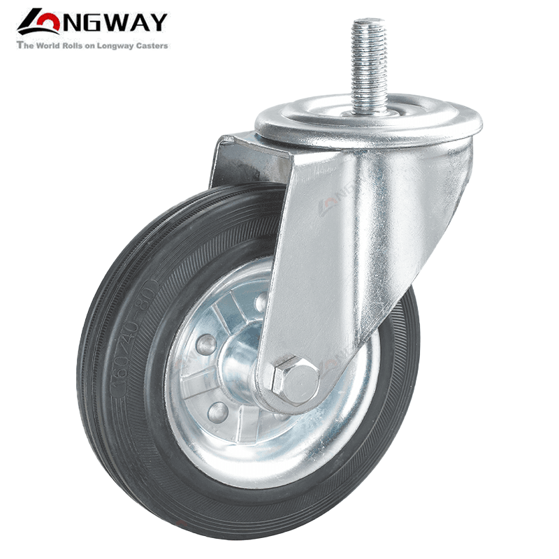 Roue pivotante Noir a tige M12 A-07