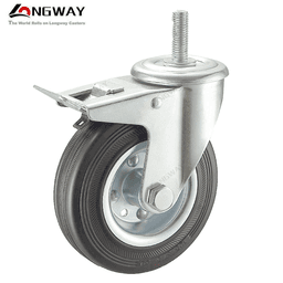 Roue pivotante Noir a Tige/Frein M12 A-08 - Image 1