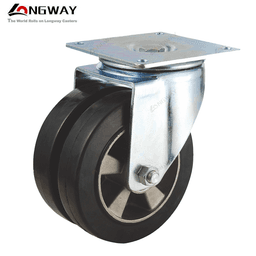 Roue pivotante double en aluminium D200 / 1000 kg - Image 1