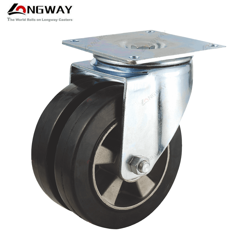 Roue pivotante double en aluminium D200 / 1000 kg