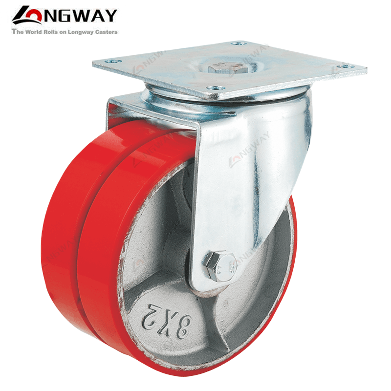 Roue pivotante double en Fonte D200 / 1200 kg