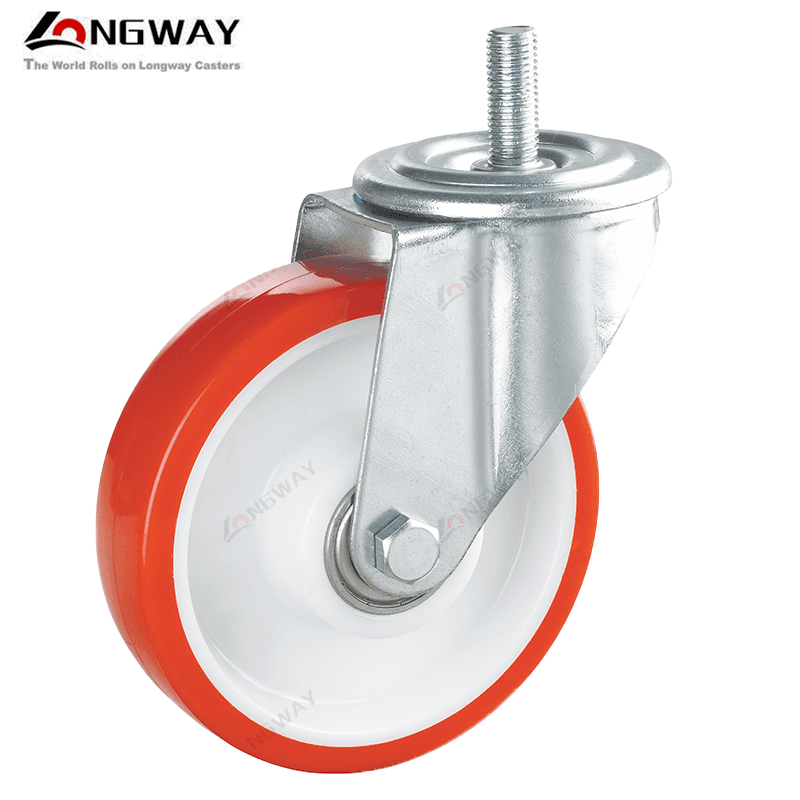 Roue pivotante PU a roulement, Tige M16 D(125/160) AI-07