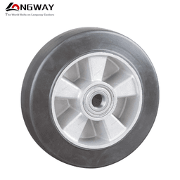 Roue simple fixe en caoutchouc sur fonte a roulement AQ-01 - Image 1
