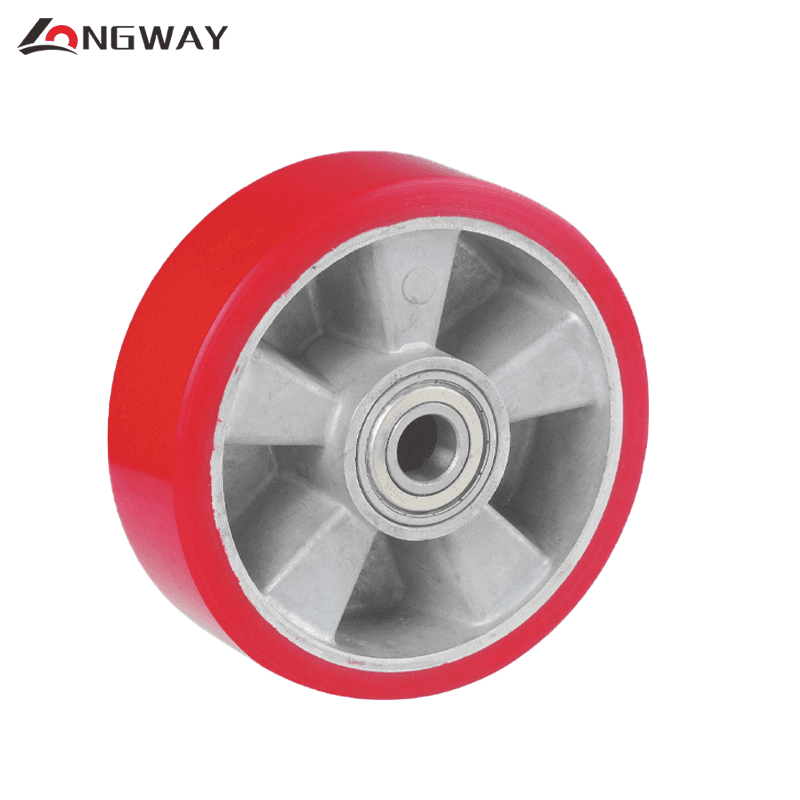 Roue simple fixe en PU sur fonte d'aluminium a roulement AO-01