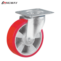 Roue pivotante en PU sur fonte d'aluminium a roulement AO-03 - Image 1