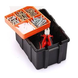 BOITE DE RANGEMENT PLASTIQUE NOIR & ORANGE 6 CASSES MJ-TOOLS - Image 3