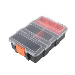 BOITE DE RANGEMENT PLASTIQUE NOIR & ORANGE 11 CASSES MJ-TOOLS - Image 1