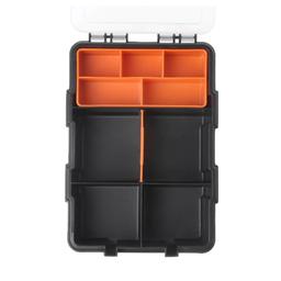 BOITE DE RANGEMENT PLASTIQUE NOIR & ORANGE 11 CASSES MJ-TOOLS - Image 4