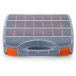 BOITE DE RANGEMENT PLASTIQUE NOIR & ORANGE 23 CASSES MJ-TOOLS - Image 2