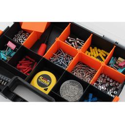 BOITE DE RANGEMENT PLASTIQUE NOIR & ORANGE 21 CASSES MJ-TOOLS - Image 2