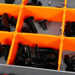 BOITE DE RANGEMENT PLASTIQUE NOIR & ORANGE 21 CASSES MJ-TOOLS - Image 3