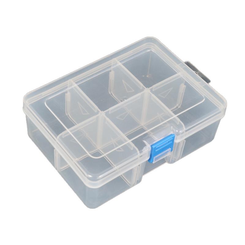 BOITE DE RANGEMENT PLASTIQUE TRANSPARENTE 6 CASSES MJ-TOOLS
