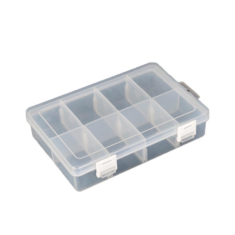BOITE DE RANGEMENT PLASTIQUE TRANSPARENTE 8 CASSES MJ-TOOLS
