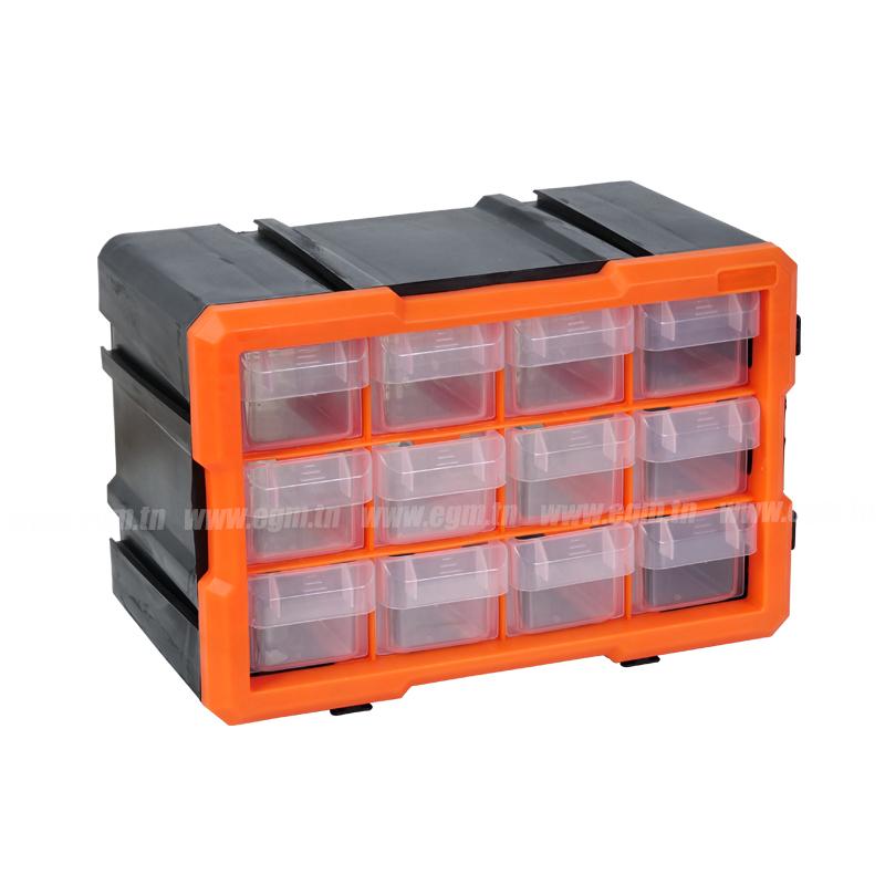BOITE DE RANGEMENT PLASTIQUE 12 CASSES MJ-TOOLS