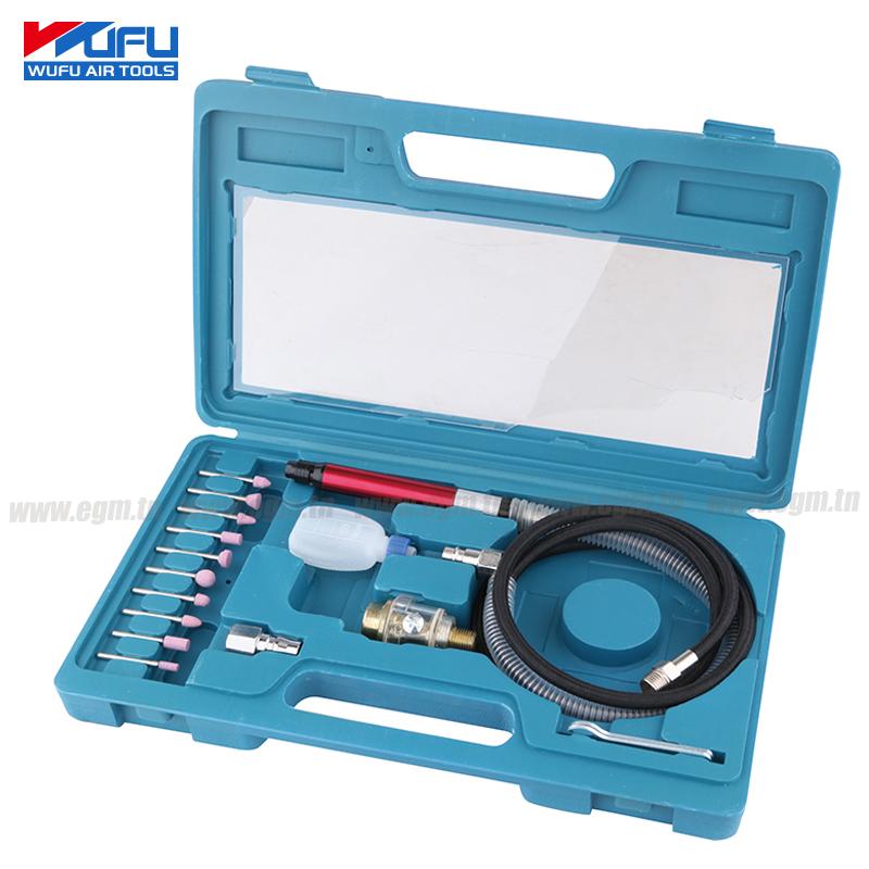 COFRET MEULE DROITE A FLEXIBLE STYLO PNEUMATIQUE WUFU WF-043