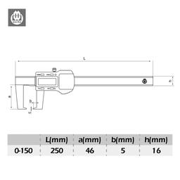 PIED A COULISSE NUMERIQUE POUR RAINURE EXTER 150MM IP54 WERKA - Image 2