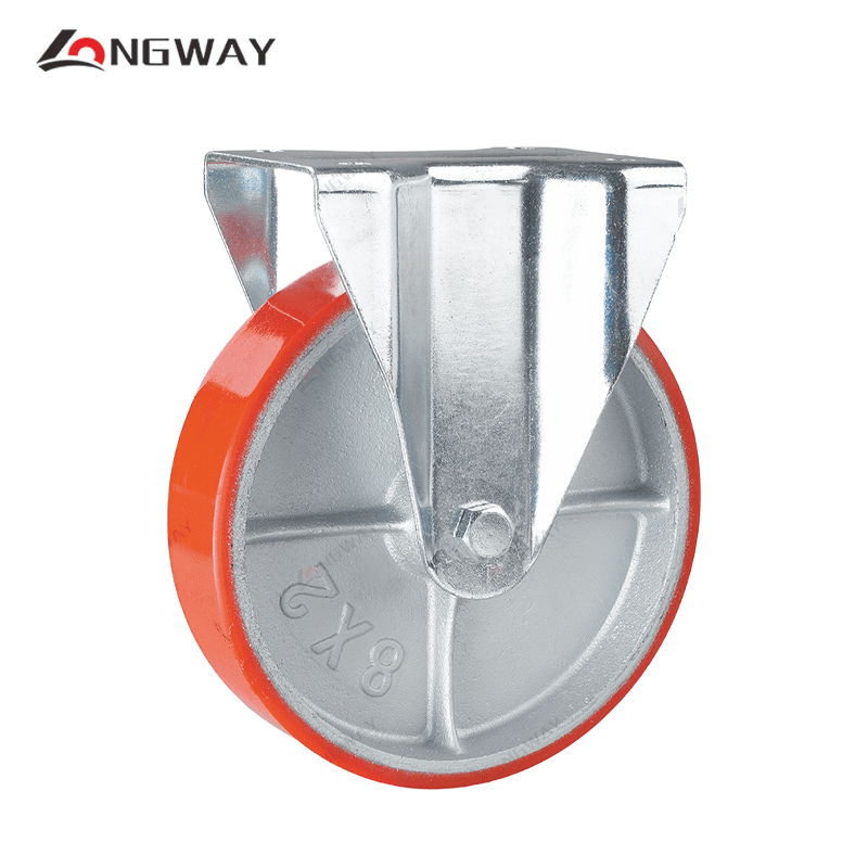 Roue sur plaque en PU sur fonte a roulement AT-02