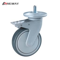 Roue pivotante a frein médical en nylon a Tige M12 Diamètre 100 / 125 - Image 1