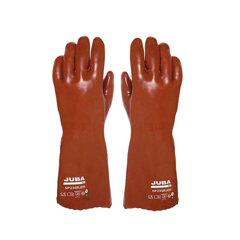 PAIRE GANT ANTI-ACIDE EN PVC ROUGE JUBA