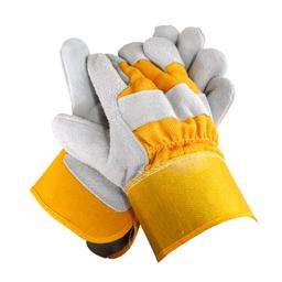 PAIRE DE GANT CUIRE+TOILE JAUNE PG 2058 - Image 1