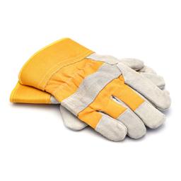 PAIRE DE GANT CUIRE+TOILE JAUNE PG 2058 - Image 2