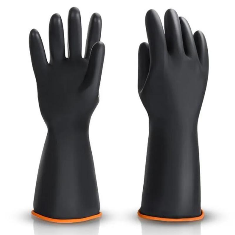 PAIRE GANT NOIR ANTI-ACIDE PVC 35CM TYPE 22R XL