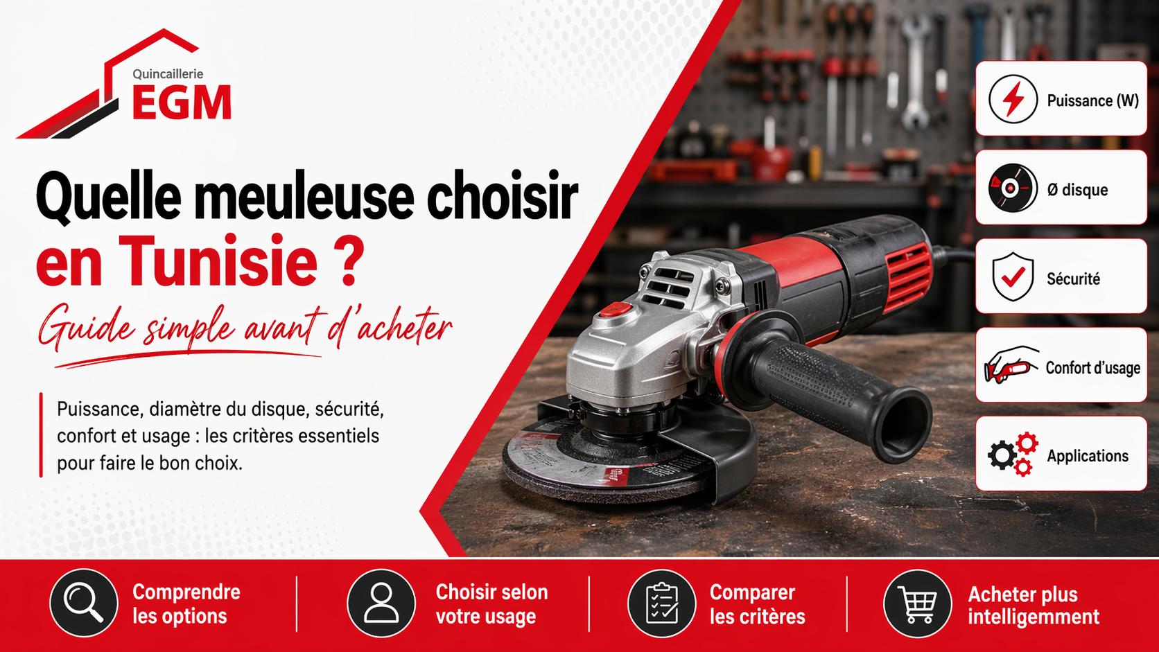 Quelle meuleuse choisir en Tunisie ? Guide simple avant d'acheter