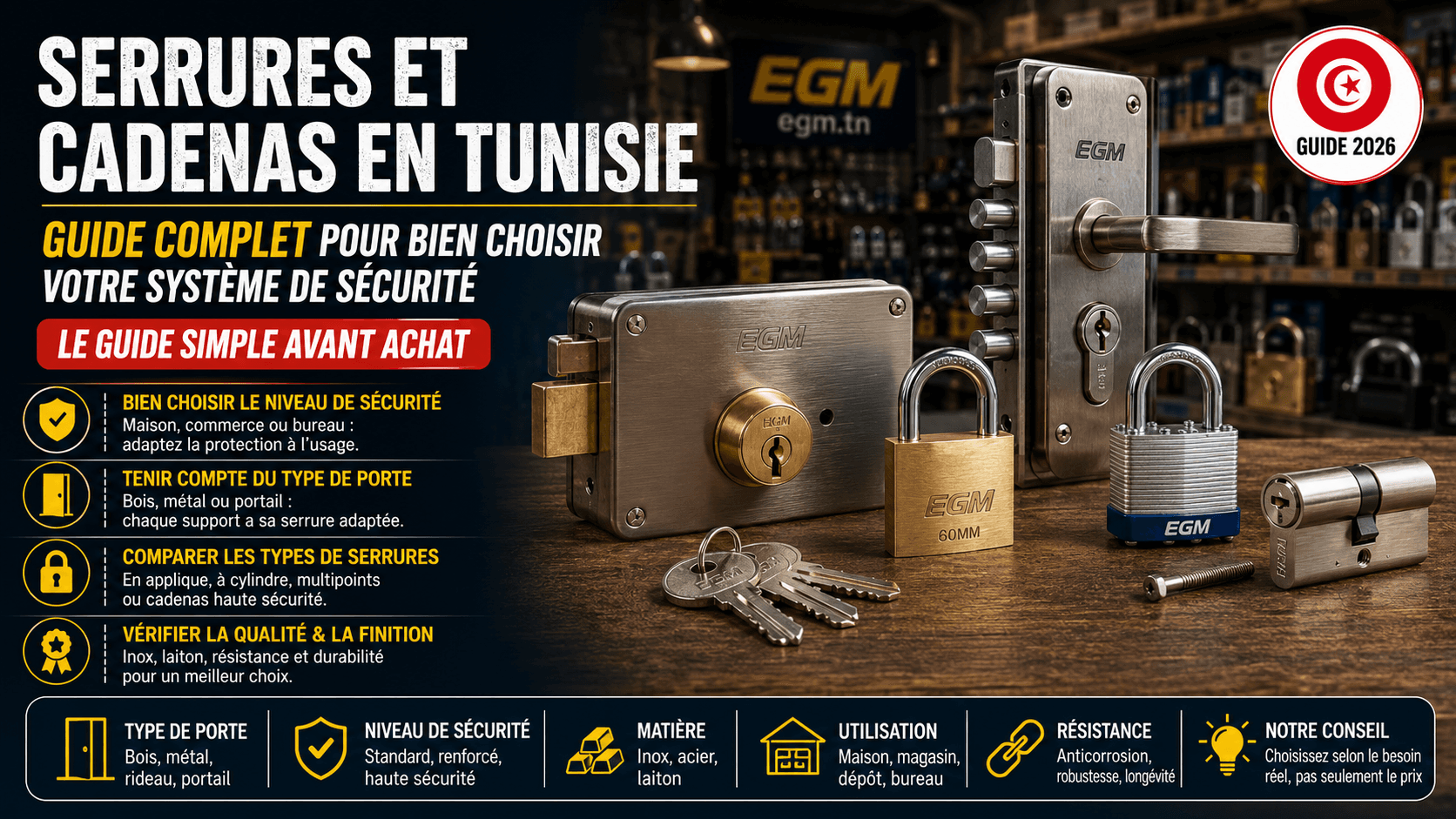 Serrures et Cadenas en Tunisie : Guide Complet pour Bien Choisir votre Système de Sécurité