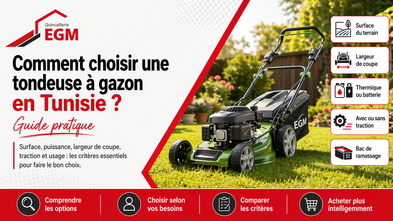 Comment choisir une tondeuse a gazon en Tunisie : guide pratique