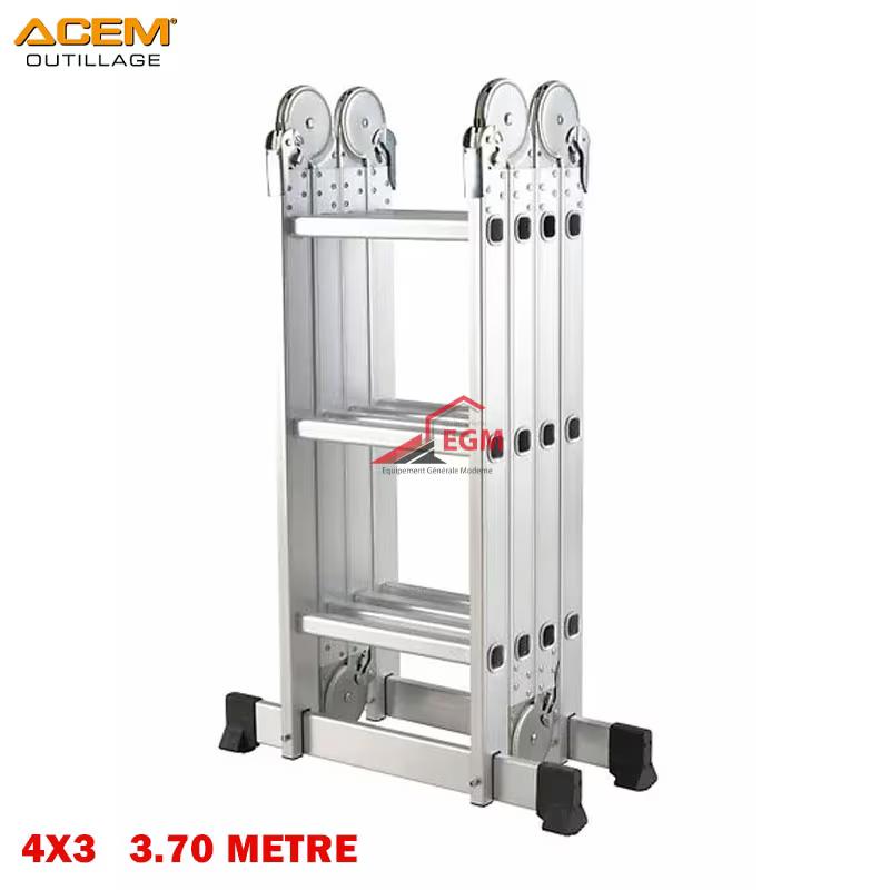 Échelle multifonction 4x3 ACEM en aluminium, 6 positions, 3,70 m