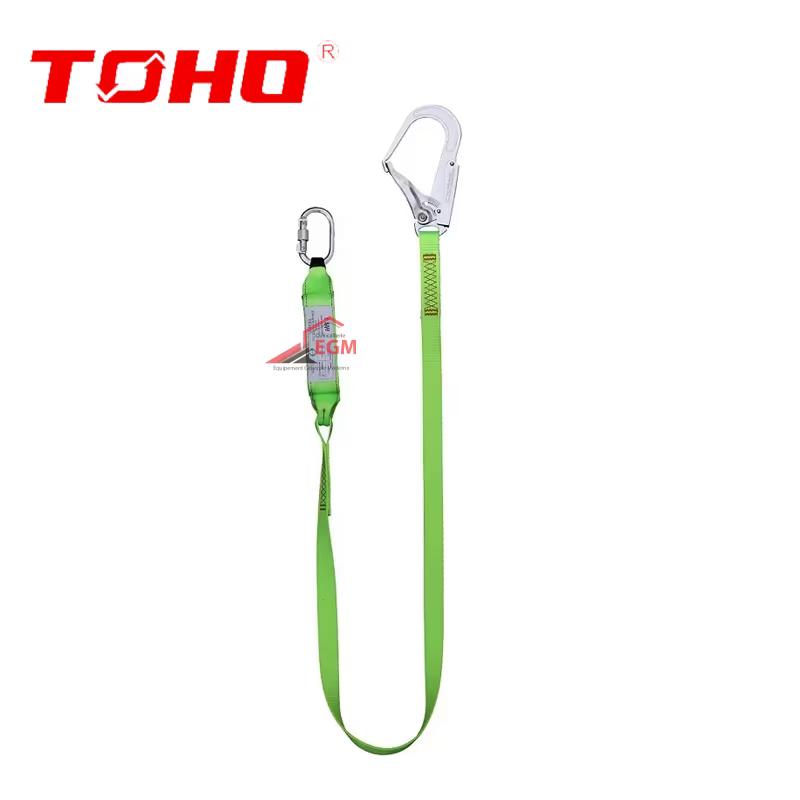 Longe avec absorbeur d'énergie Toho CL-08 en sangle 45 mm avec mousqueton et grand crochet