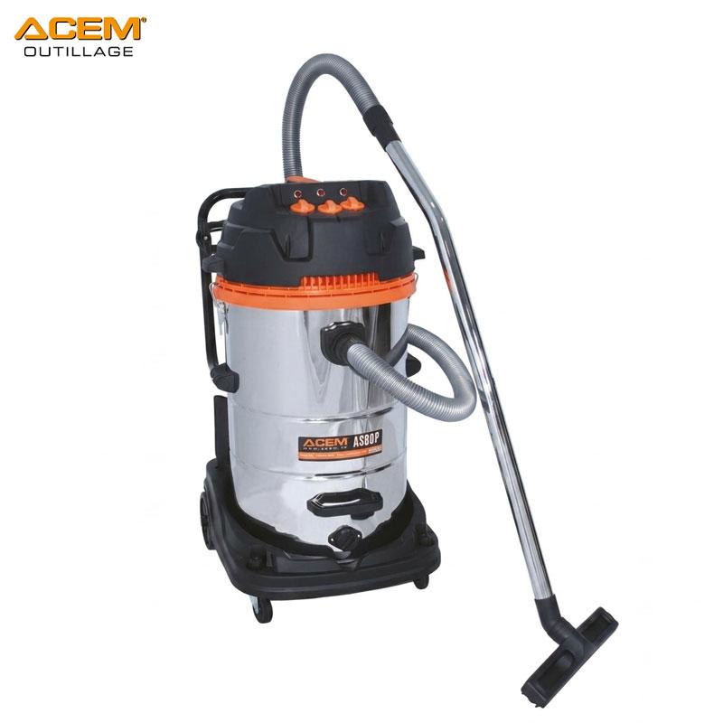ASPIRATEUR 80L 3 MOTEUR AVEC ACC 220V 3000W EN INOX AS80P ACEM