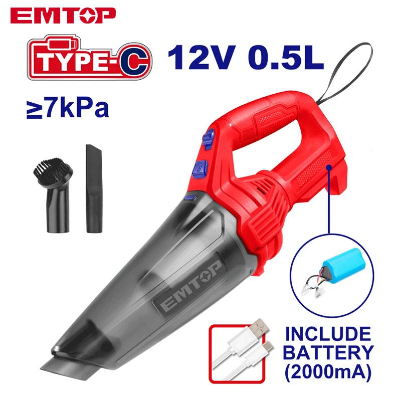 ASPIRATEUR PORTABLE POUR VOITURE 12V TYPE-C EMTOP