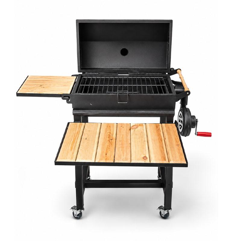 BARBECUE A CHARBON AVEC COUVERCLE & VENTILATEUR NOIR