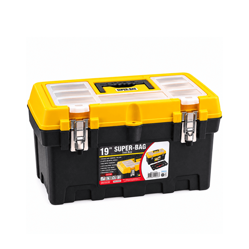 BOITE A OUTILS PLASTIQUE 22" FERMETURE METAL 570X315X295MM SUPER-BAG