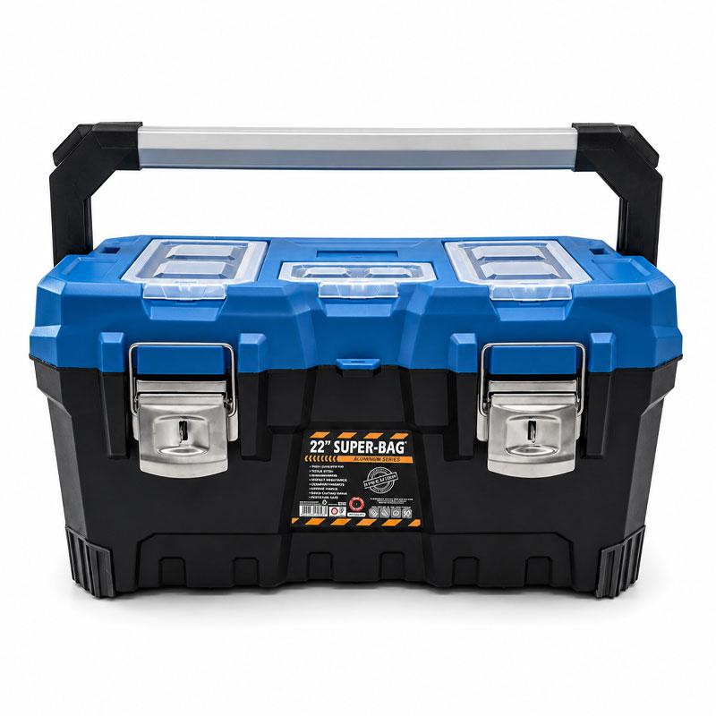 BOITE A OUTILS PLASTIQUE 22" POIGNE EN ALUM 560X300X277MM SUPER-BAG