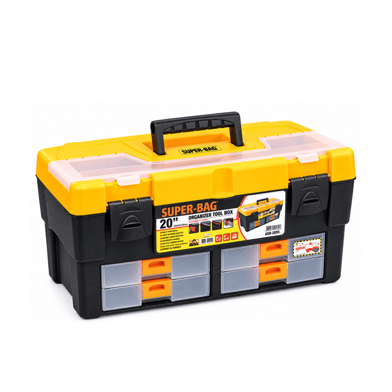 BOITE A OUTILS PLASTIQUE AVEC 4 TIROIRES 20" CLASSIC 520X260X250MM SUPER-BAG