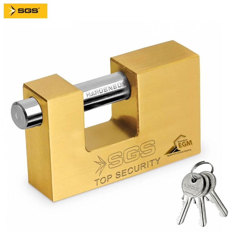 CADENAS RECTANGULAIRE LAITON TOP SECURITY A PISTON 90MM SGS