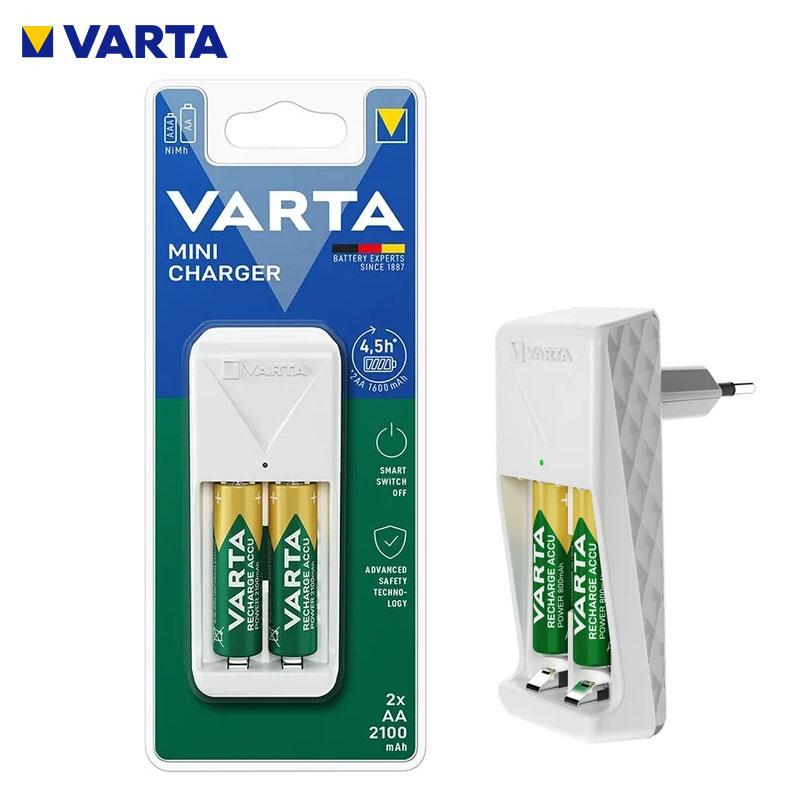 CHARGEUR PILLE MINI LED 2 PILLES AA/AAA 360MinVARTA