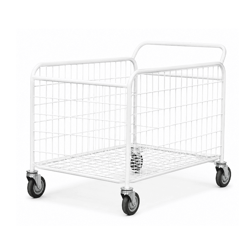 CHARIOT GRILLAGE A 4 ROUE 125MM L880/L580/H580 BLANC