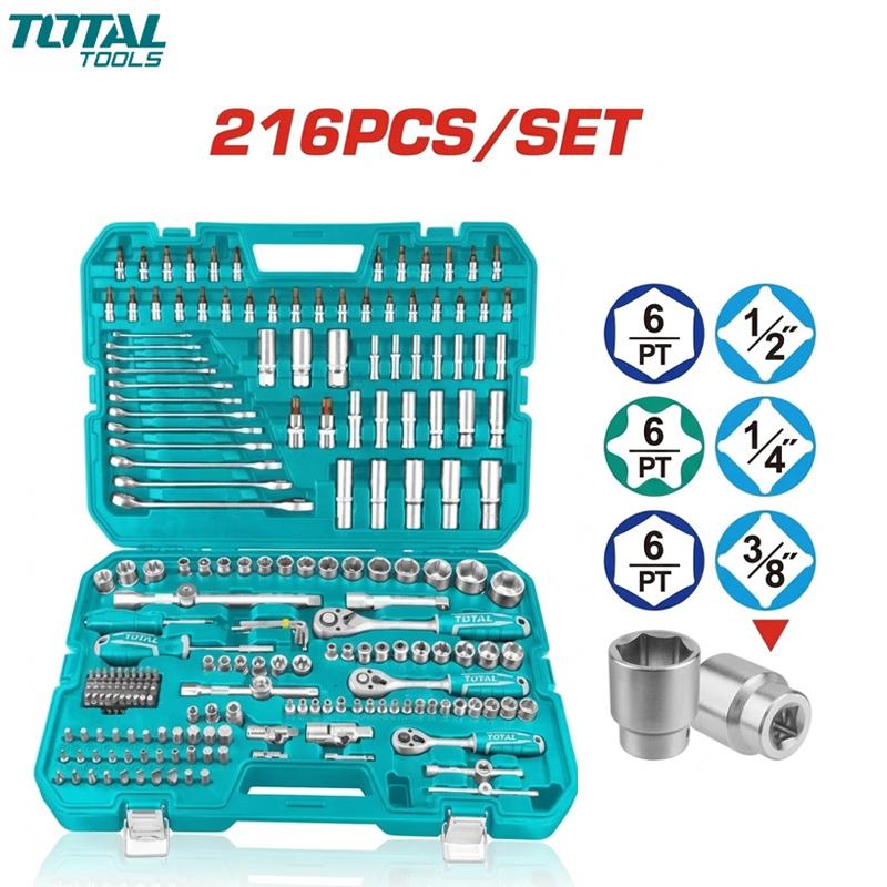 COFFRET CLE A MIXTE ET DOUILLE 6 PANT-TORX & EMBOUT T VIS CR-V 1/4"-3/8"-1/2" 216PCS TOTAL