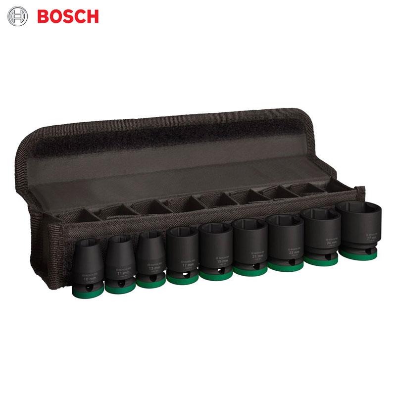 COFFRET CLE DOUIL IMPACT PRO SERIE COURTE 9PCS 1/2" 10/11/13/17/19/21/22/24/27 BOSCH