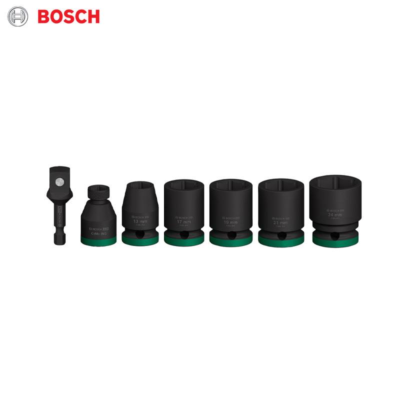 COFFRET CLE DOUIL IMPACT PRO AVEC ADAPTATEUR SERIE COURTE 7PCS 1/2" 13/17/19/21/24 BOSCH