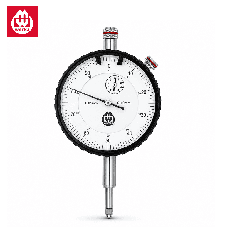 COMPARATEUR A CADRON AVEC DOS A OREILLE ANTICHOC 0-10MM 0.01MM D58 DIN 878 WERKA