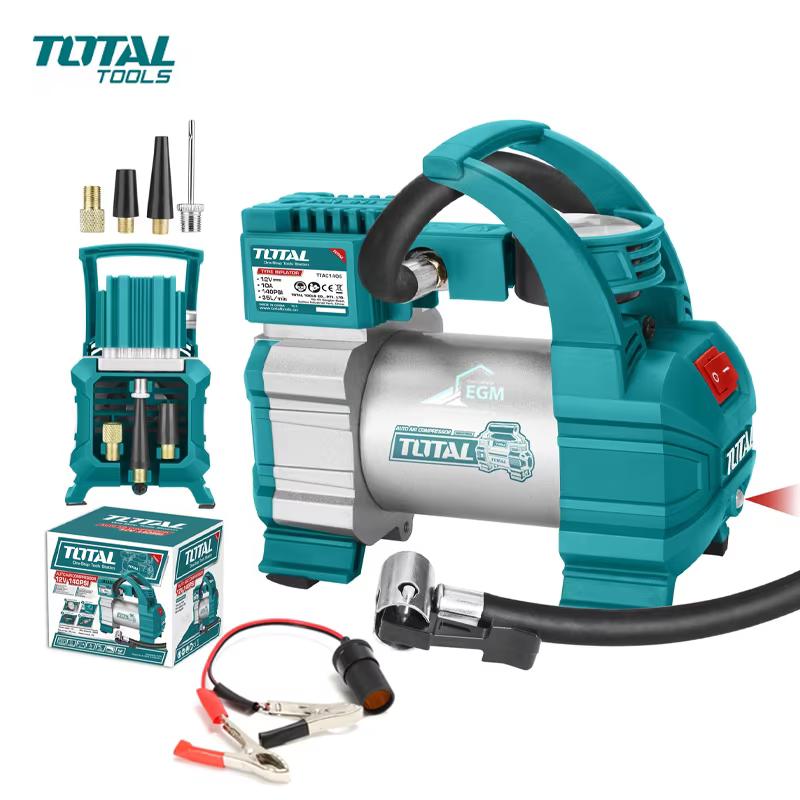 Compresseur 12V voiture Total TTAC1406 avec cordon allume-cigare