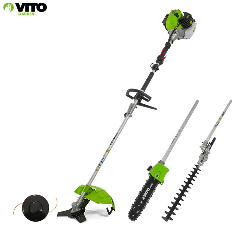 DEBROUSSAILLEUSE TAILLE HAIE & TRANCONNEUSE A CHAINE THERMIQUE 4EN1 52CC VITO