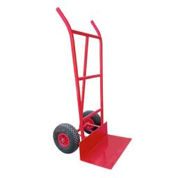 Diable 250 kg rouge à 2 roues gonflables et pelle fixe