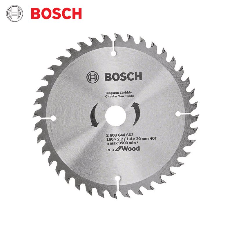 DISQUE CIRCULAIRE CARBURE POUR BOIS 160X2.2/1.4X20 Z40 ECO FOR WOOD BOSCH